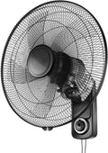 Ventoinha de parede, JKJZSALJ, regulável, com comando à distância, metal, Preto, para uso diário