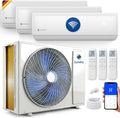 Ar condicionado split, Zeniro, 2,6kW, 3,5kW, 5,3kW, com comando à distância, com controlo por aplicação, Branco / Azul, para uso diário