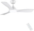 Ventoinha de teto, CJOY, Deckenventilator, 107 cm, 3.2W, 6.2W, 9.3W, 14.5W, com comando à distância, Branco, para uso diário