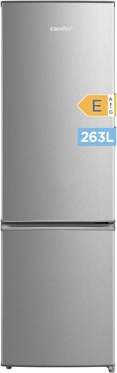 Frigorífico, Comfee, RCB359IX2, 262 l, 177,3 cm, 39 dB, 197 l, regulável, com iluminação LED, aço inoxidável, aço, Prateado, para uso diário