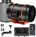 VEVOR, Ventoinha, 203mm, 10 níveis, 29,2 dB, com comando à distância, com temporizador, com controlo por aplicação, alumínio, Preto / Laranja