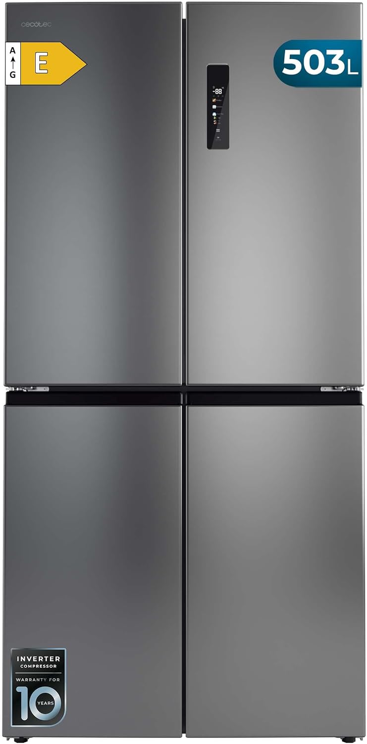Cecotec, Frigorífico combinado, 503 L, 5 cm, 3 cm, com gavetas, Cinzento, para uso diário