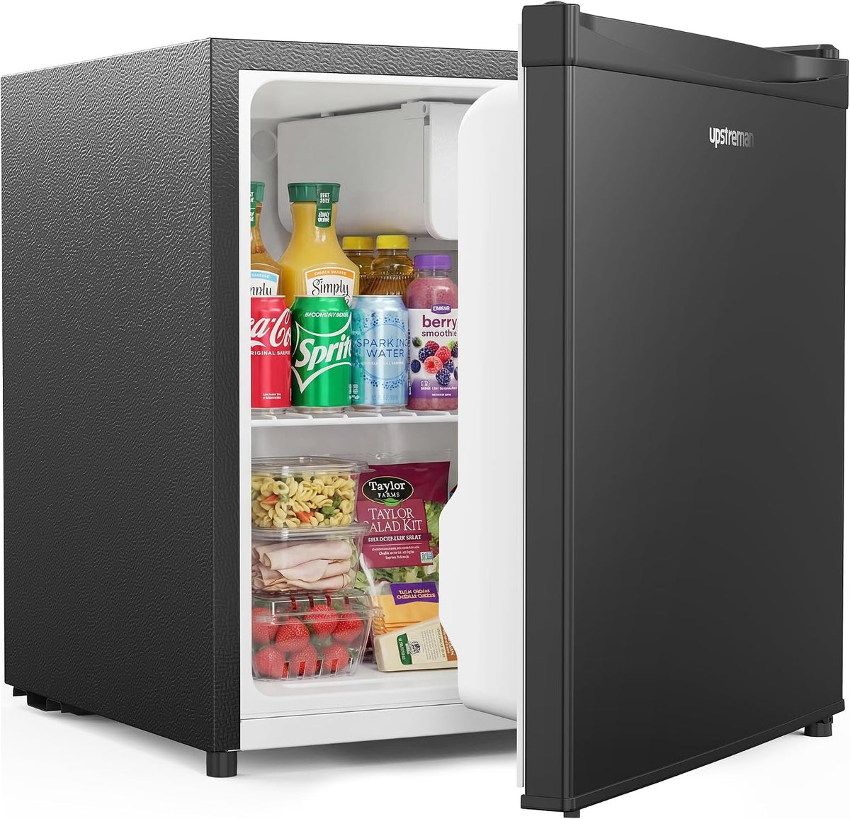 Minifrigorífico, Upstreman, Mini, 46L, 41 dB, 49,5 × 47,3 × 43 cm, 5 níveis, regulável, Preto, para uso diário