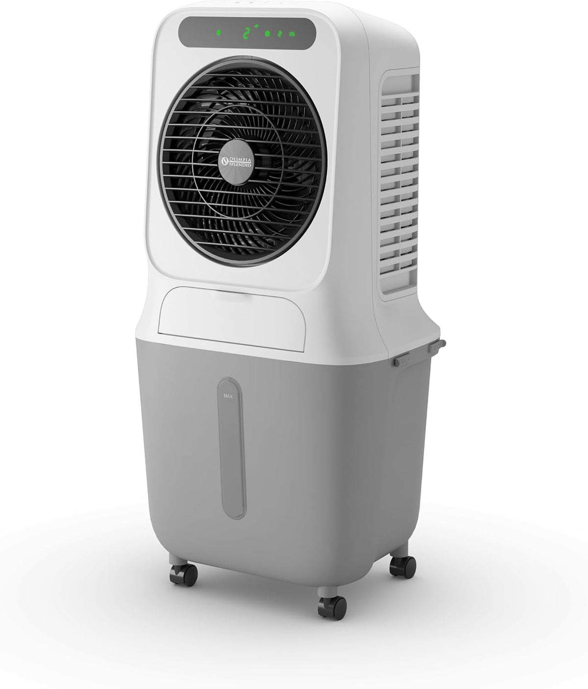 Climatizador evaporativo, Olimpia Splendid, dobrável, com controlo por aplicação, com rodas, Branco / Cinzento, para uso diário