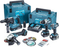 Makita, Equipamento elétrico, DLX4195JX1, 18V, 5Ah, 5,0 Ah, Azul / Preto, para uso diário
