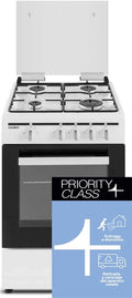 Fogão independente, SAUBER, SCW41GB, 9 kg, aço inoxidável, aço, Branco, para a cozinha