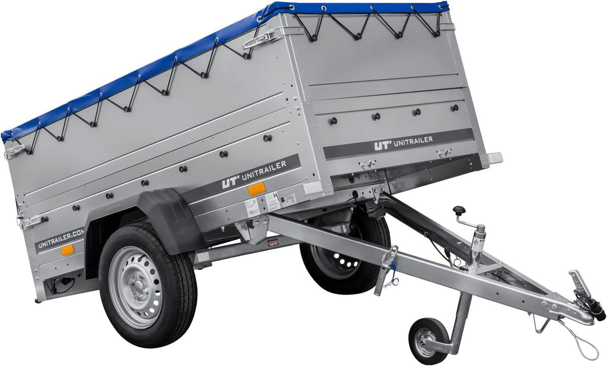 Carrinho de transporte, UNITRAILER, H-0, 750 kg, 116 kg, Prateado / Azul, para uso diário