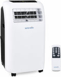 Ar condicionado portátil, SereneLife, Mobile, 3,5 kW, 42 dB, com comando à distância, com temporizador, com rodas, Branco / Preto, para uso diário