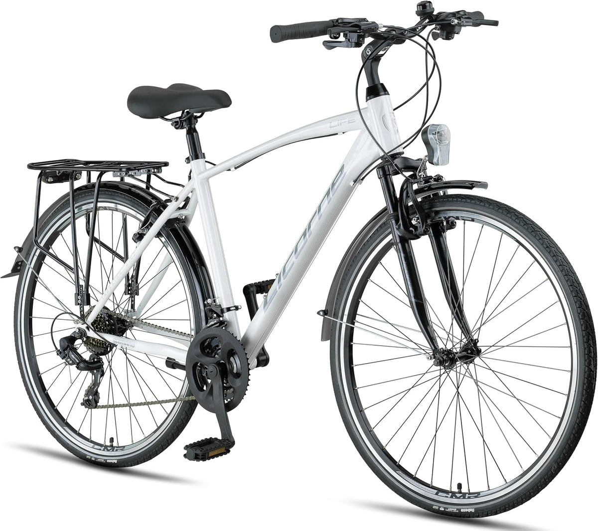 Bicicleta, Licorne Bike, Premium, 28', aço, Branco / Preto, para uso diário