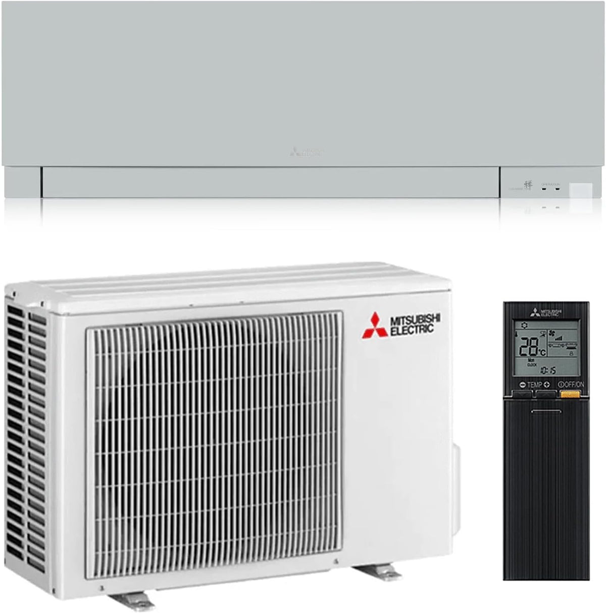Ar condicionado, Mitsubishi Electric, KIRIGAMINE, Prateado / Preto / Branco, para uso diário