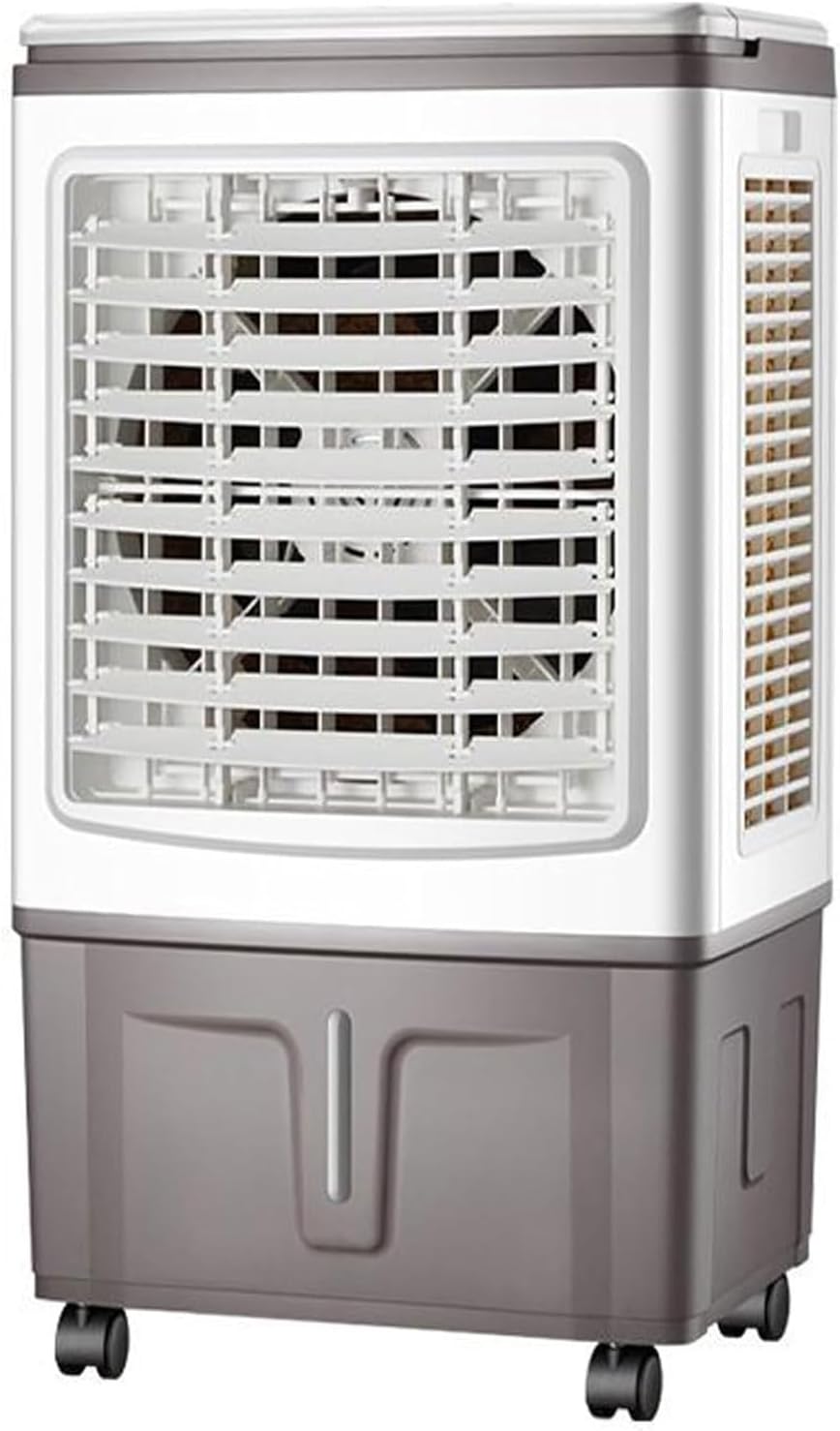 Ventoinha de torre, Generic, 3 níveis, com comando à distância, com rodas, Branco / Cinzento, para uso diário