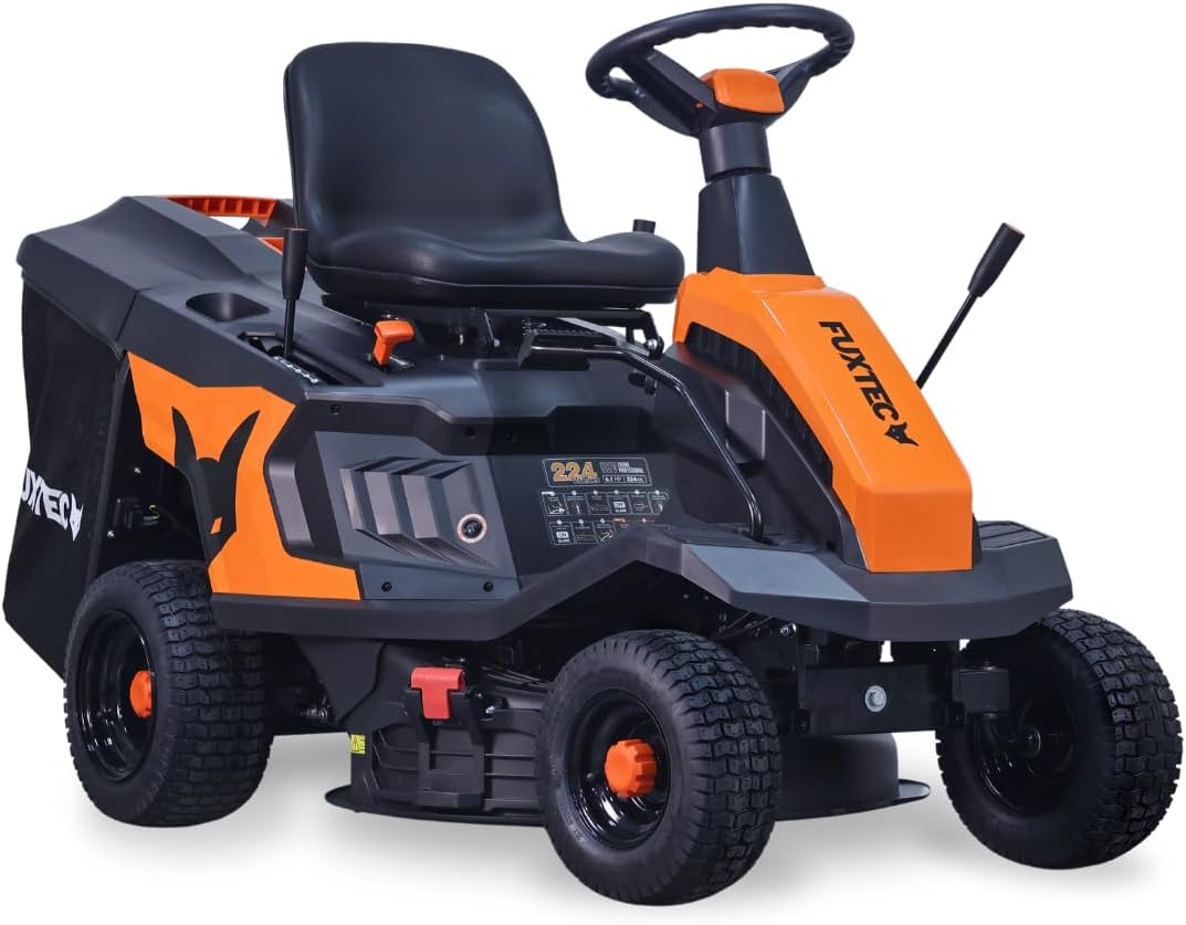 Corta-relva, Fuxtec, Aufsitzm, 66 cm, 6PS, 150 L, 4,5 kW, altura regulável, regulável, com rodas, Preto / Laranja, para utilização no exterior