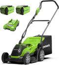 Corta-relva, Greenworks, 40V, 35 cm, 2Ah, Verde / Preto, para utilização no exterior