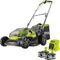 RYOBI, Corta-relva, RY18LM37A-240, 18 V, 37 cm, 4,0 Ah, dobrável, com bateria, sem bateria, Verde / Preto / Prateado, para utilização no exterior
