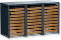 Abrigo para contentores, Metzler, 240L, 80,00 cm, 68,60 kg, 198,50 × 116,30 × 80,00 cm, aço, madeira, Antracite / Castanho