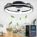 Ventoinha de teto com luz, SXJCCSM, 64W, 5 L, com comando à distância, com temporizador, Preto, para uso diário