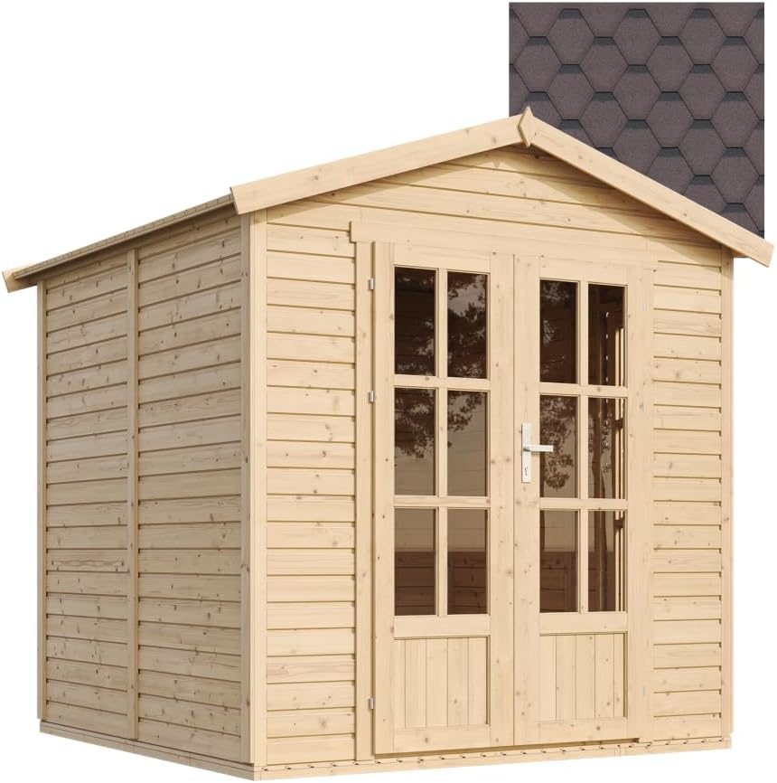 Abrigo de jardim, TIMBELA, M351FB, 2,3 m, 16 mm, 18 mm, 1 a, 2 mm, 2 pessoas, madeira, Castanho, para jardim e exterior