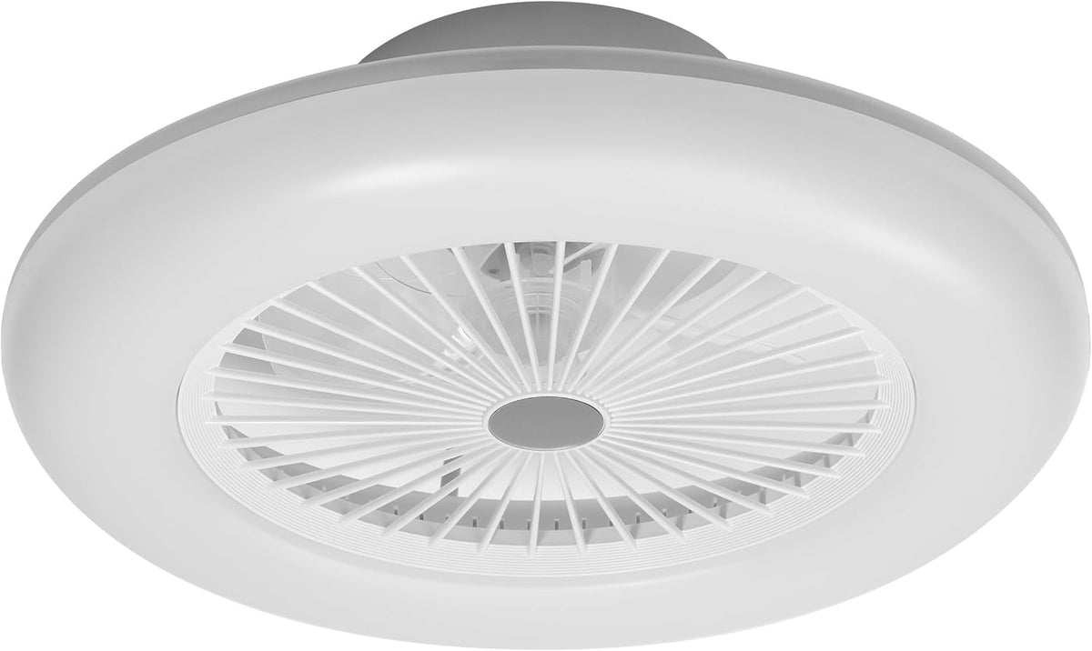 Ventoinha de teto com luz, Osram, WiFi, 60 cm, 60 × 60 cm, classe energética E, com iluminação LED, com comando à distância, com temporizador, Branco