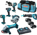 Makita, Berbequim aparafusador, DLX6104TX2, 18V, 5,0 Ah, 5.0Ah, 2.000 rpm, com rodas, com bateria, com carregador, aço, madeira, Preto / Azul