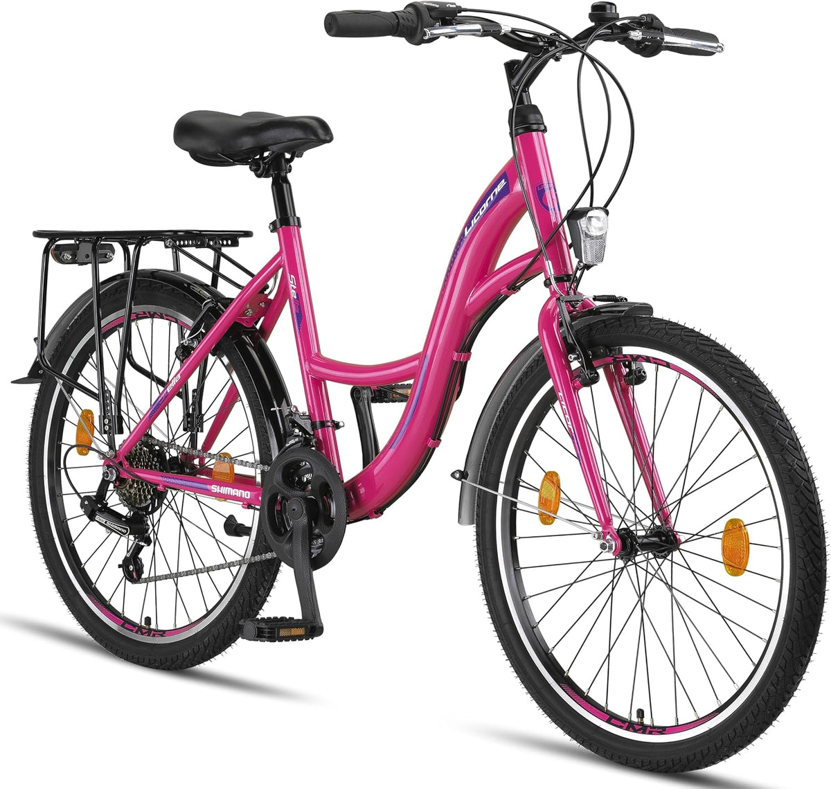 Bicicleta, Licorne Bike, Stella, 20', 24', 26', 28', aço, Rosa, para uso diário