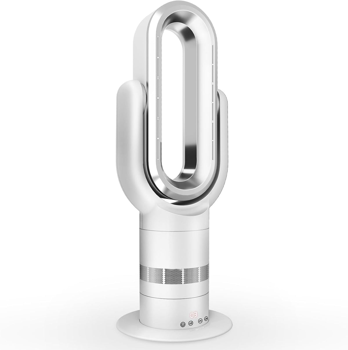 Ventoinha de torre, Eduzita, QG660, 51 dB, regulável, com comando à distância, com temporizador, Branco, para uso diário
