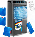 Ar condicionado portátil, KESSER, Mobile, 10L, 3 níveis, com comando à distância, com temporizador, com rodas, Preto / Cinzento / Azul