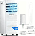Ar condicionado portátil, LEENON, 2,6 kW, com comando à distância, com temporizador, com rodas, Branco, para uso diário