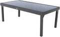 Mesa de jantar, HESPERIDE, 200 a, 320 cm, 20,7 kg, alumínio, vidro, Cinzento, para uso diário