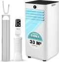 Ar condicionado portátil, SereneLife, 9000 BTU, 55 dB, 902 W, 69.3 cm, 240 V, 1.68 m, com comando à distância, com temporizador, com ecrã tátil
