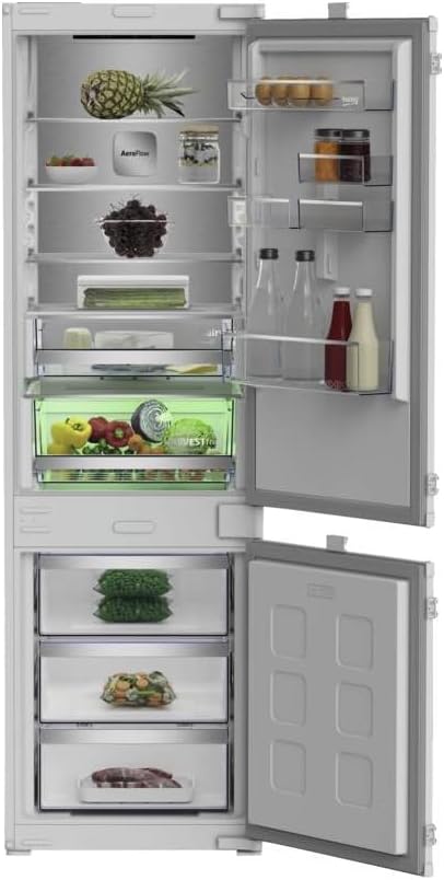 Beko, Frigorífico combinado, B7BCNA295HS2, 270 l, 290 l, 194 l, 76 l, 3,5 kg, vidro, metal, Branco, para uso diário