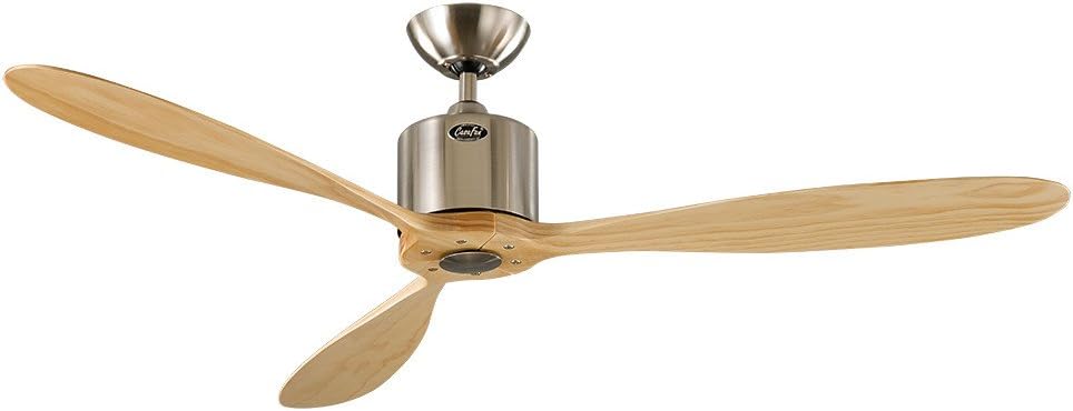 Ventoinha de teto, CasaFan, AEROPLAN, 132 cm, 226 U/min, 6 níveis, com comando à distância, com temporizador, madeira, Holz / Nickel, para uso diário