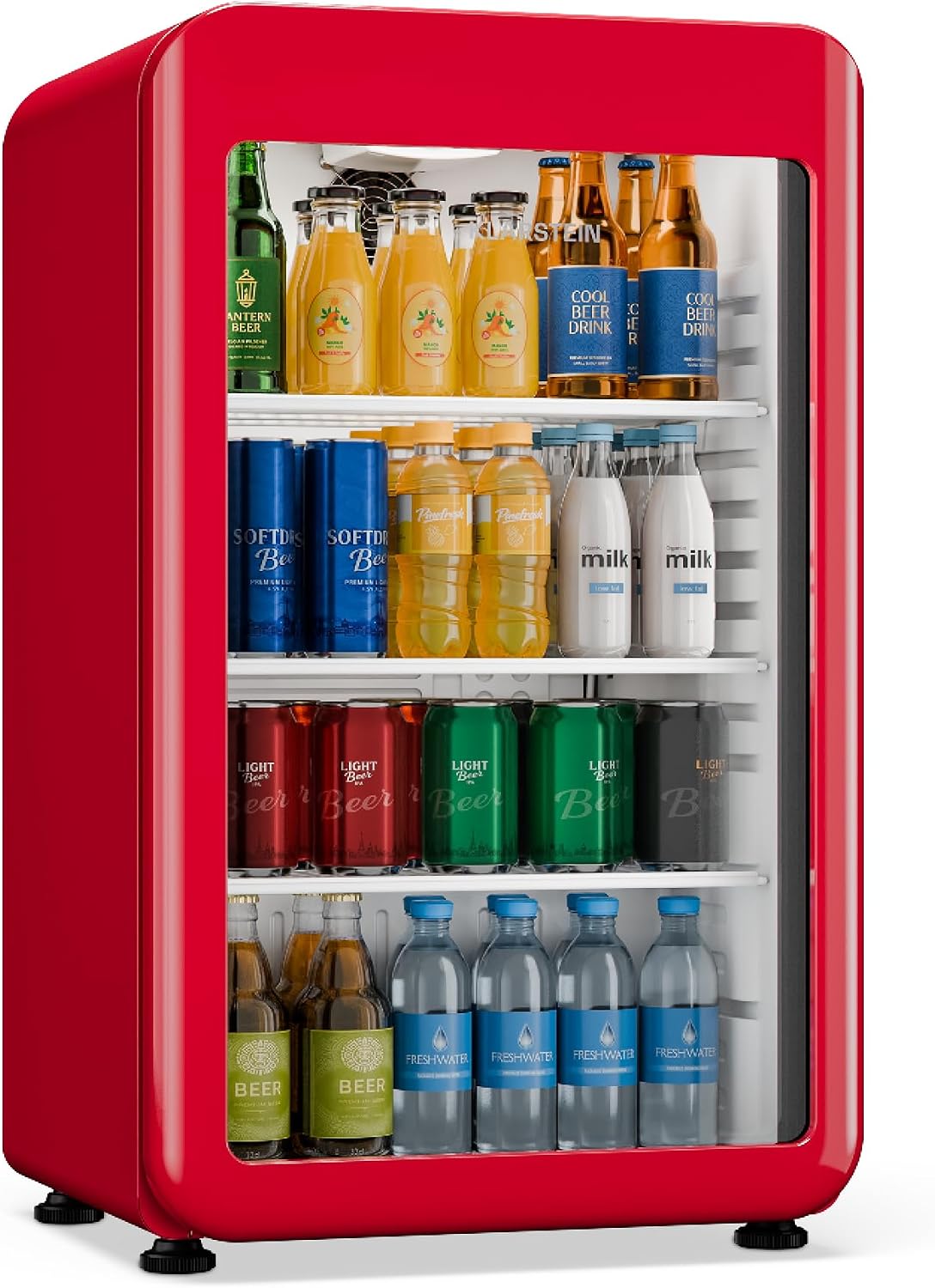 Frigorífico para bebidas, KLARSTEIN, 95 L, 0 a, com iluminação LED, com prateleiras, vidro, Multicolor, para uso diário
