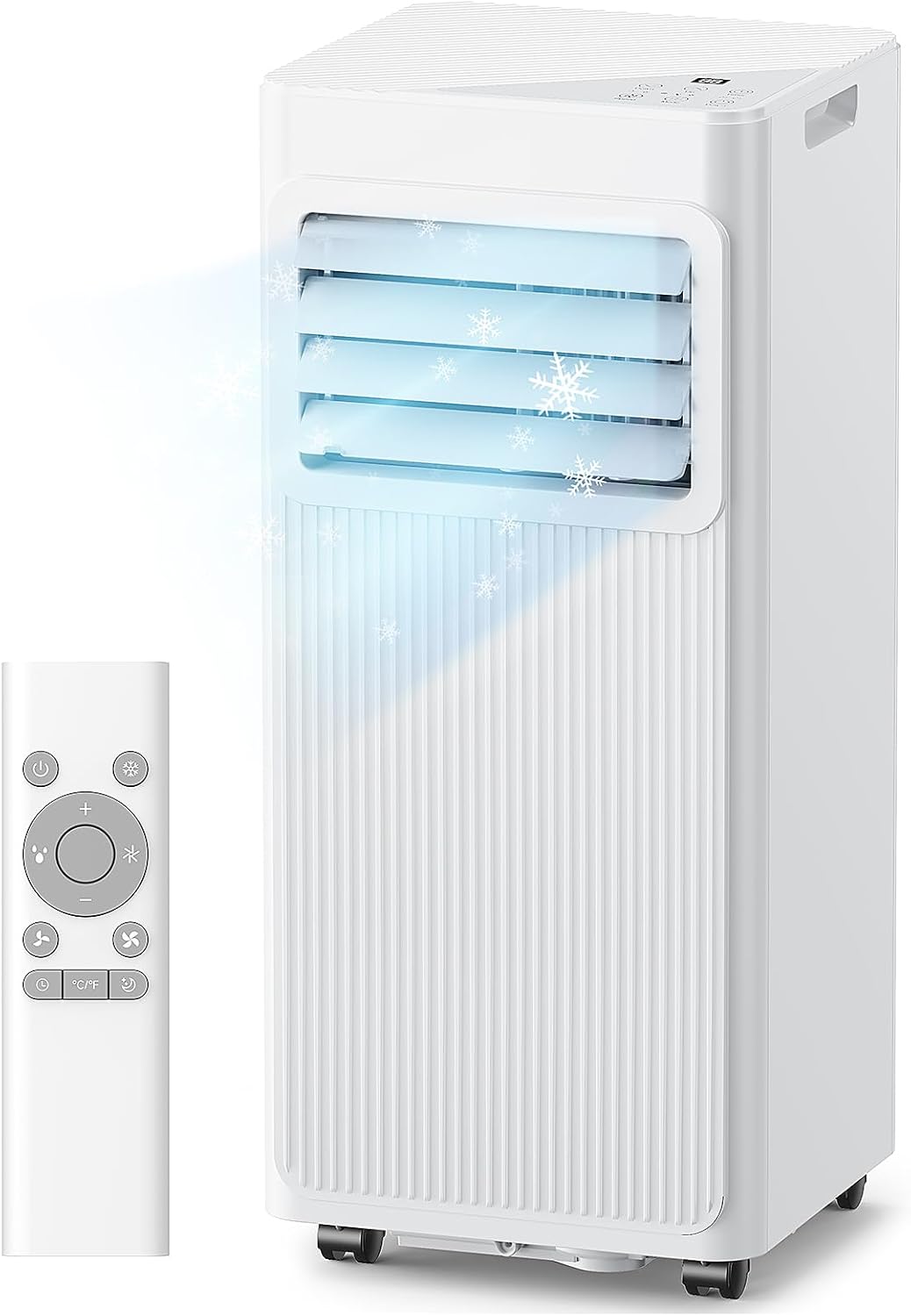 Ar condicionado portátil, Zenolix, 19L, com comando à distância, com temporizador, com rodas, Branco, para uso diário