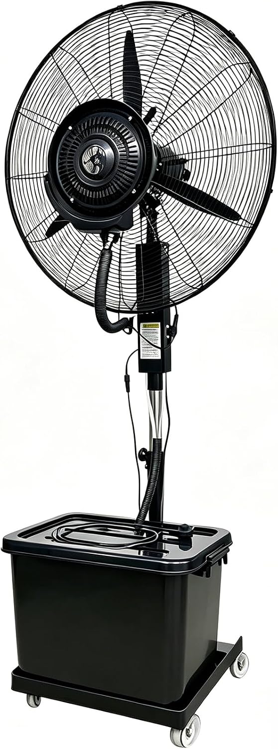 Ventoinha de pé, Meedlopia, 42L, 3 níveis, 283 ml, com rodas, Preto, para uso diário