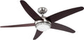 Ventoinha de teto com luz, GLOBO, Deckenventilator, 132 cm, com comando à distância, Castanho / Prateado, para uso diário