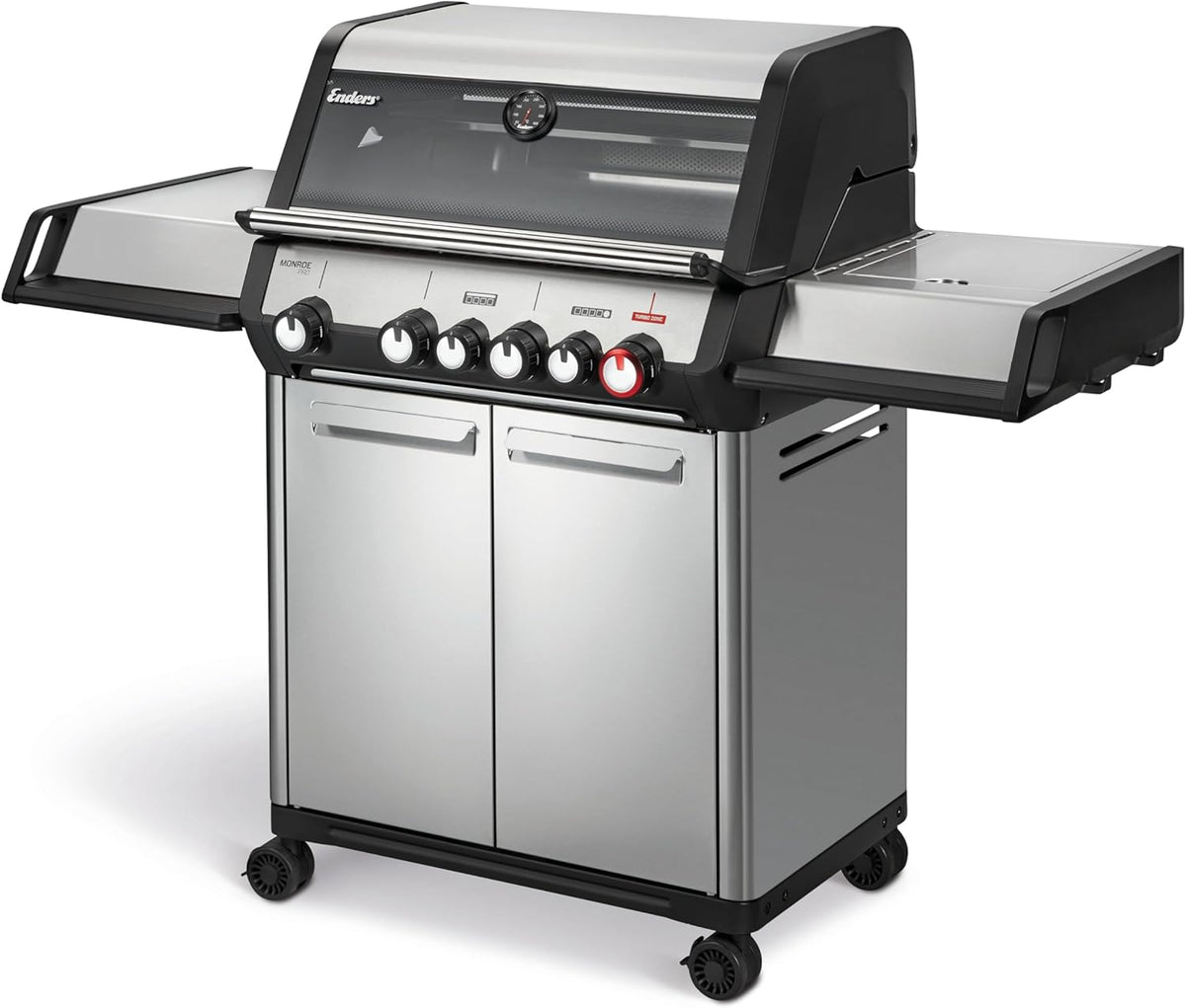 Grelhador a gás, Enders, Gasgrill, 4,2 kW, aço inoxidável, aço, Prateado / Preto, para utilização no exterior