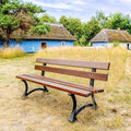 Banco, REKORD, Gartenbank, 73 cm, 170 × 59 × 73 cm, com portas, madeira, metal, Castanho / Preto, para uso diário