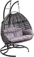 Cadeira suspensa, Allpax, Doppel-H, 300 kg, 200 cm, 110 cm, 120 cm, 122 cm, regulável, aço, ratã, Cinzento / Preto, para uso diário