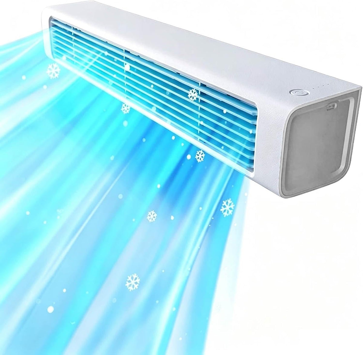 Ar condicionado portátil, Generic, 3 níveis, com comando à distância, Branco, para uso diário