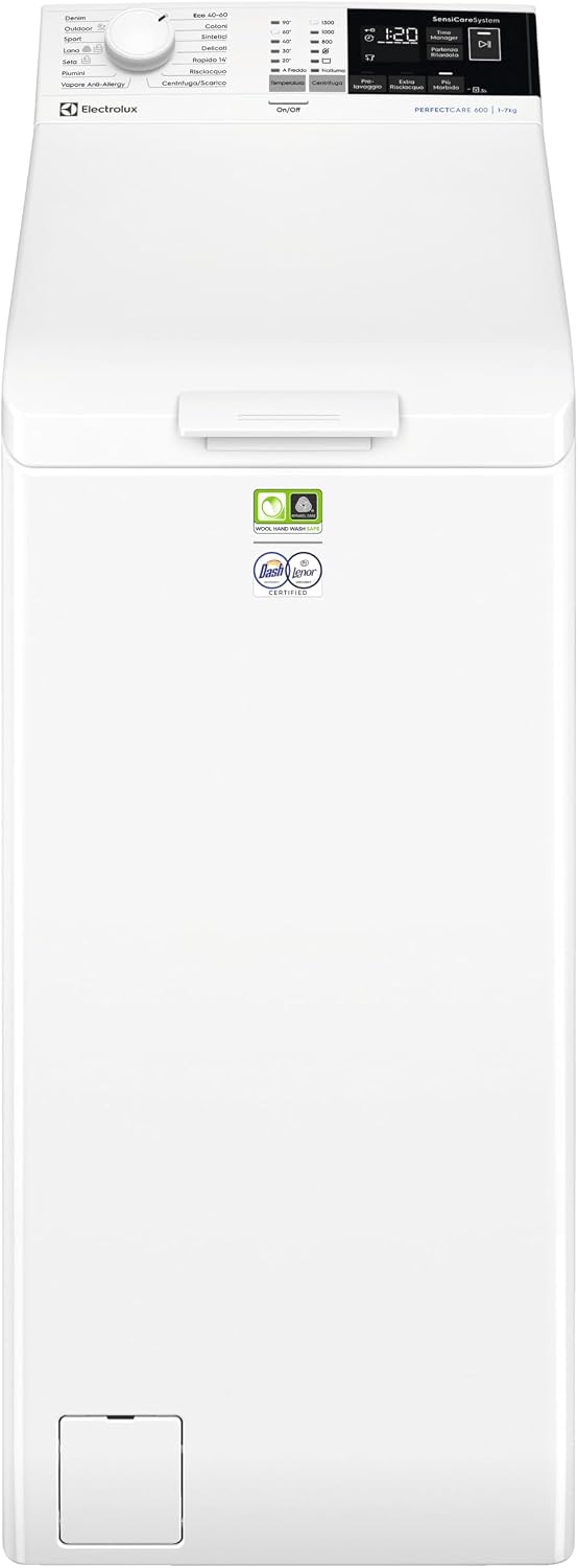 Máquina de lavar roupa, Electrolux, 600, 7 kg, 600 × 400 × 890 mm, classe energética A, Branco, para uso diário
