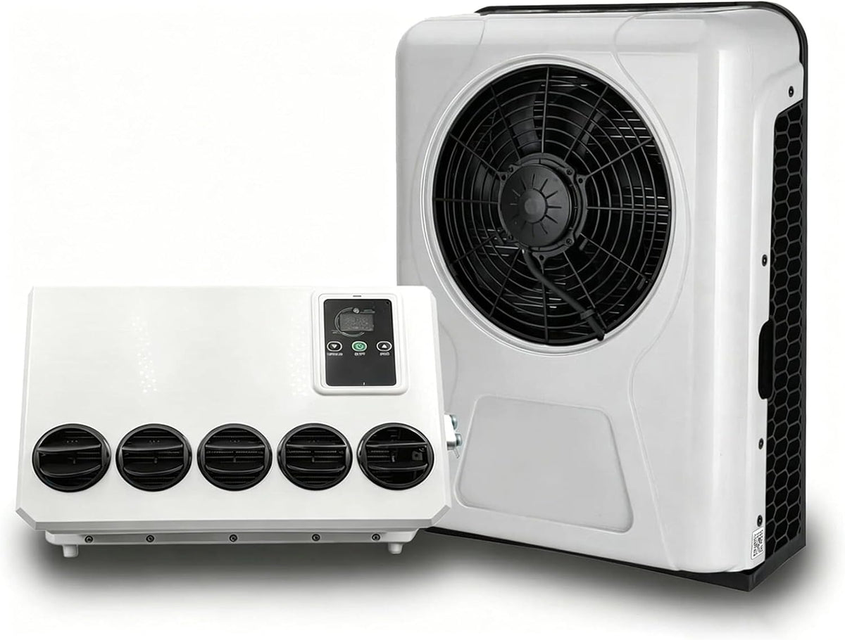 Ar condicionado portátil, Aetherion, 12 V, alumínio, Branco / Preto, para uso diário