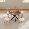 Conjunto de mobiliário de jardim, GrandCA HOME, 100 CM, 4 Cadeiras, madeira, Branco, para jardim e exterior