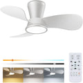 Ventoinha de teto com luz, slochi, Leiser, 30dB, 77cm, 76cm, 22cm, 12W, com comando à distância, com temporizador, plástico, Branco, para uso diário