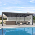 Tenda de jardim, PURPLE LEAF, 68 m, 3,68 m, 6 × 3,68 m, resistente à água, alumínio, Cinzento, para jardim e exterior