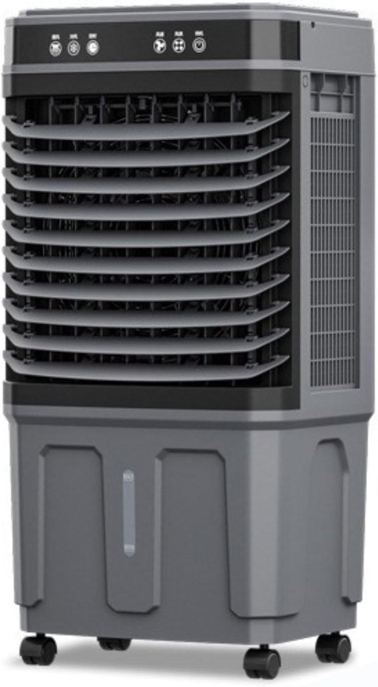 Ar condicionado portátil, Generic, 3 níveis, regulável, com comando à distância, com temporizador, Cinzento / Preto, para uso diário