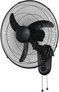 Ventoinha de parede, JKJZSALJ, 45 cm, 18 ', 3 níveis, alumínio, metal, Preto, para uso diário