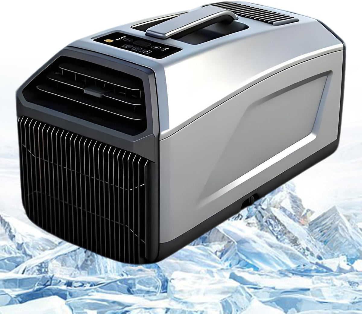 Ar condicionado, ExoticaBlend, V/24, 12 V, 24 V, 240 W, 10 kg, com comando à distância, com temporizador, Prateado / Preto, para uso diário