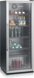 Frigorífico para bebidas, Severin, 237 L, 0,33 L, 0 a, 241 L, 43 dB, com iluminação LED, com prateleiras, vidro, Preto, para uso diário
