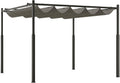 Tenda de jardim, Outsunny, UV30, 3 × 3 m, 180 g, 60 mm, 80 mm, 298 × 298 × 230 cm, 283 × 283 cm, aço, poliéster, Cinzento, para jardim e exterior