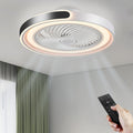 Ventoinha de teto com luz, AHRHSM, 50 cm, 220 V, 30 dB, com iluminação LED, com comando à distância, com temporizador, plástico, metal, Branco / Preto
